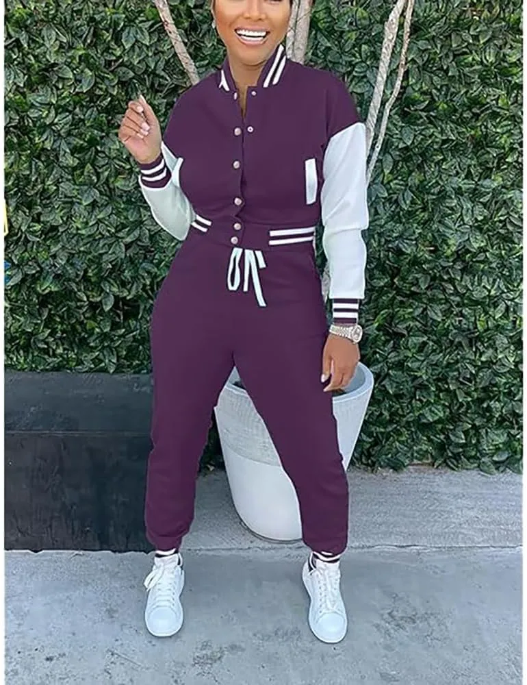 2 Piece Outfits for Women Tracksuit Set Jogging Suits Workout Gym Set Sweatpants Sport Sets Pocket