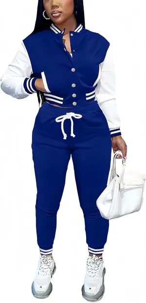 2 Piece Outfits for Women Tracksuit Set Jogging Suits Workout Gym Set Sweatpants Sport Sets Pocket
