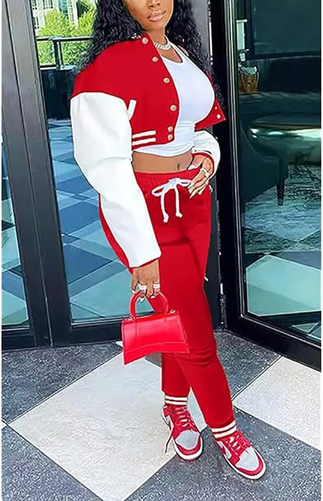 2 Piece Outfits for Women Tracksuit Set Jogging Suits Workout Gym Set Sweatpants Sport Sets Pocket