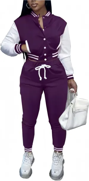 2 Piece Outfits for Women Tracksuit Set Jogging Suits Workout Gym Set Sweatpants Sport Sets Pocket