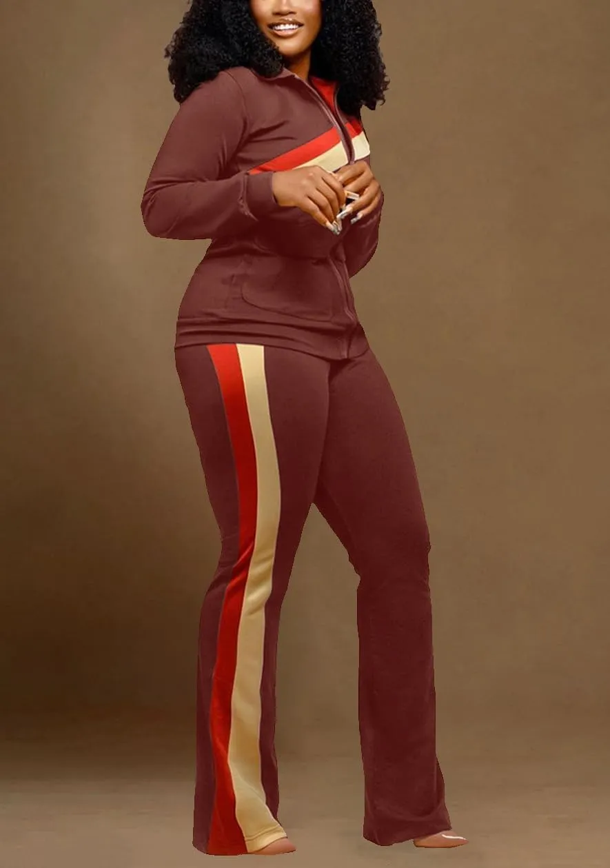 2 Piece Outfits for Women Tracksuit Set Jogging Suits Workout Gym Set Sweatpants Sport Sets Pocket