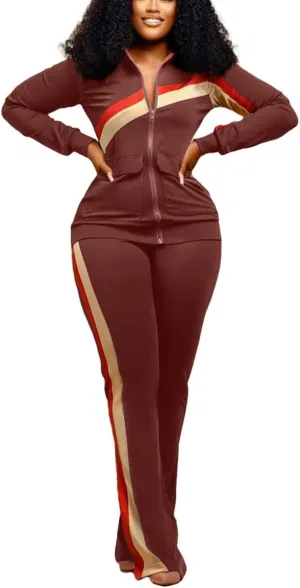 2 Piece Outfits for Women Tracksuit Set Jogging Suits Workout Gym Set Sweatpants Sport Sets Pocket