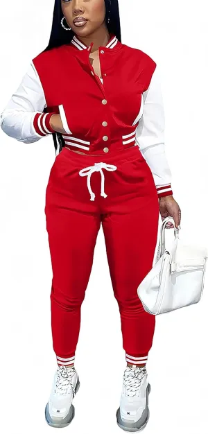 2 Piece Outfits for Women Tracksuit Set Jogging Suits Workout Gym Set Sweatpants Sport Sets Pocket