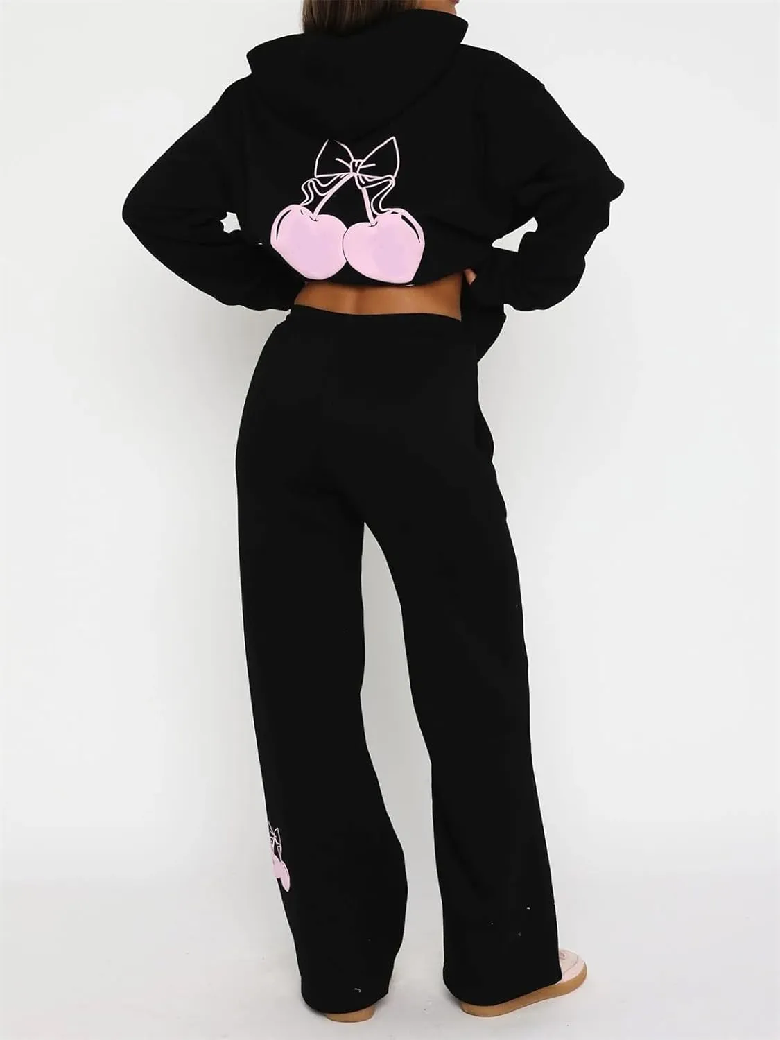 2 Piece Sweat Sets for Women Bow Sweatsuits Oversized Long Sleeve Hoodie Sweatshirt Sweatpants Y2K Track Suits Outfit