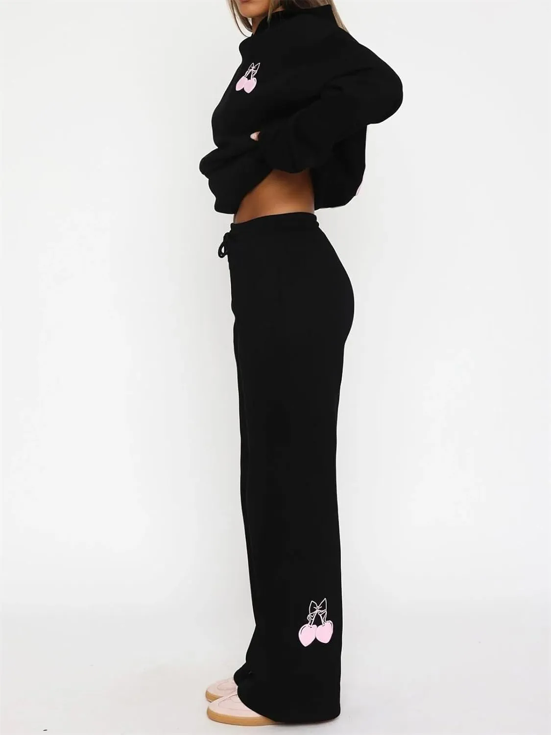 2 Piece Sweat Sets for Women Bow Sweatsuits Oversized Long Sleeve Hoodie Sweatshirt Sweatpants Y2K Track Suits Outfit