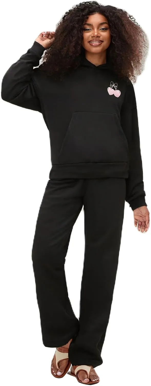 2 Piece Sweat Sets for Women Bow Sweatsuits Oversized Long Sleeve Hoodie Sweatshirt Sweatpants Y2K Track Suits Outfit