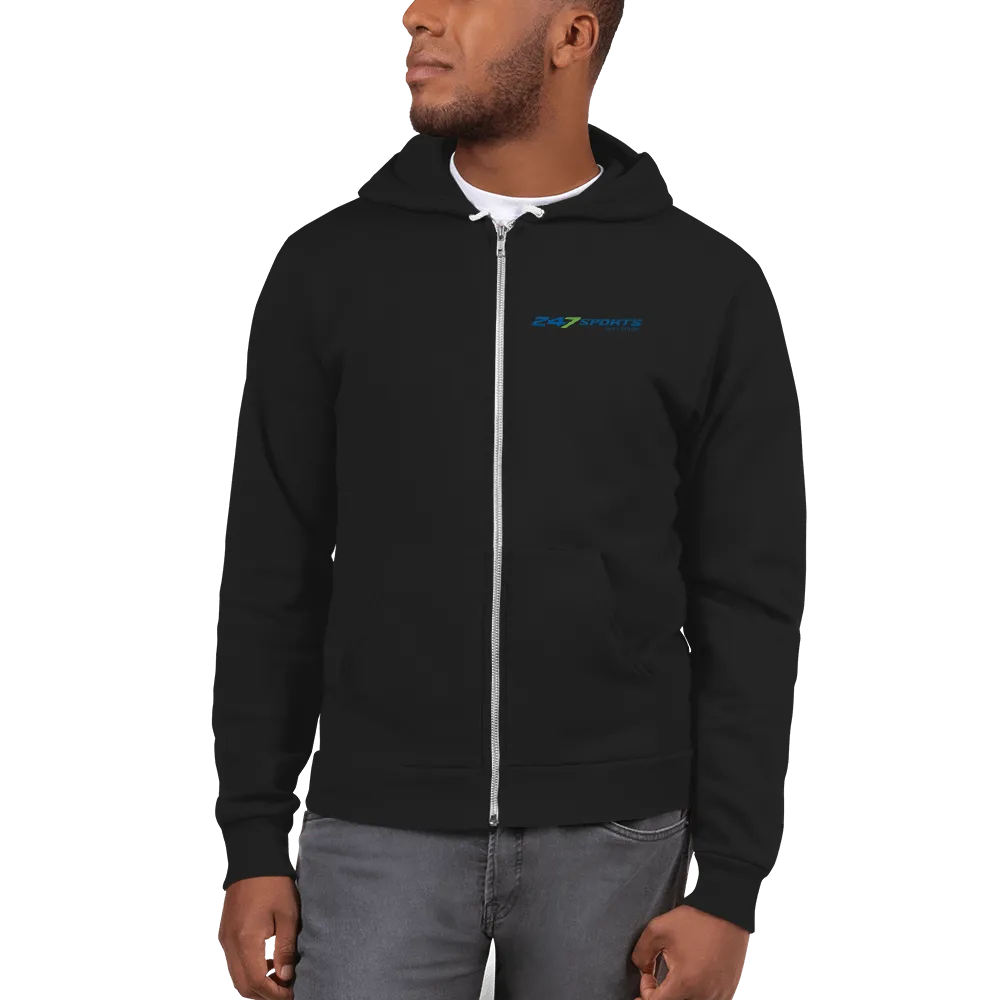 247 Sports Primary Logo Zip Up Hooded Sweeatshirt
