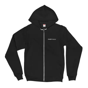 247 Sports White Logo Zip Up Hooded Sweeatshirt