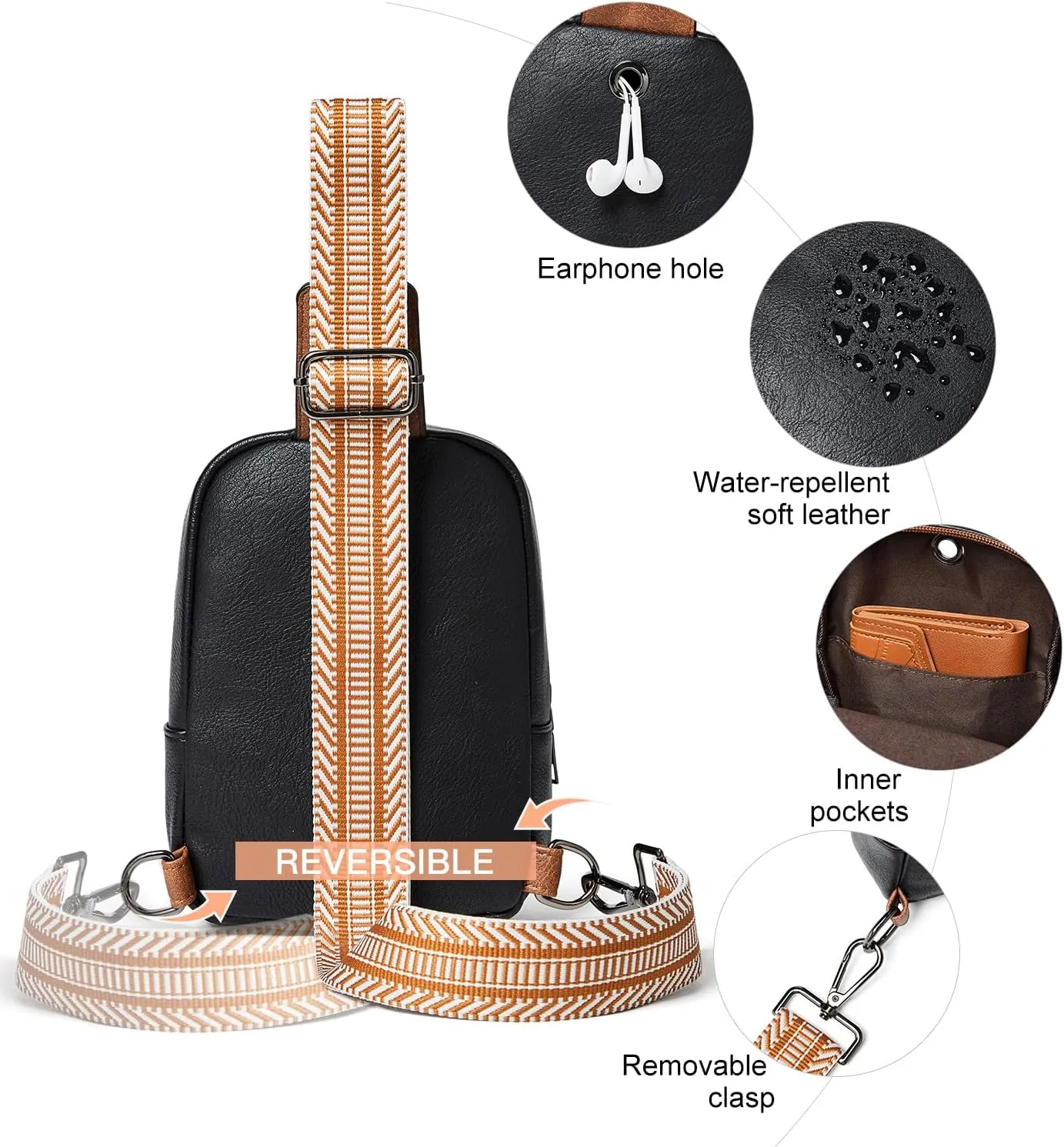 3L SMALL Sling Bag Fanny Packs For Women Men Mini Crossbody Chest Belt Travel Bag Purse Handbag Faux Leather Fashion Cute