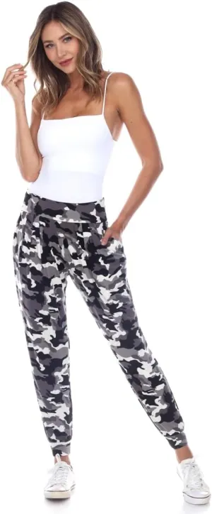 560C-Black-L Womens Camouflage Harem Pants - Black - Large