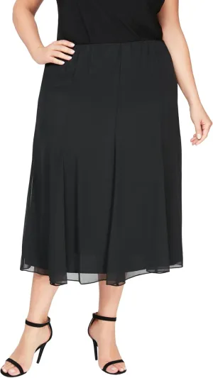 Alex Evenings Women's Plus Size Midi Chiffon Skirt