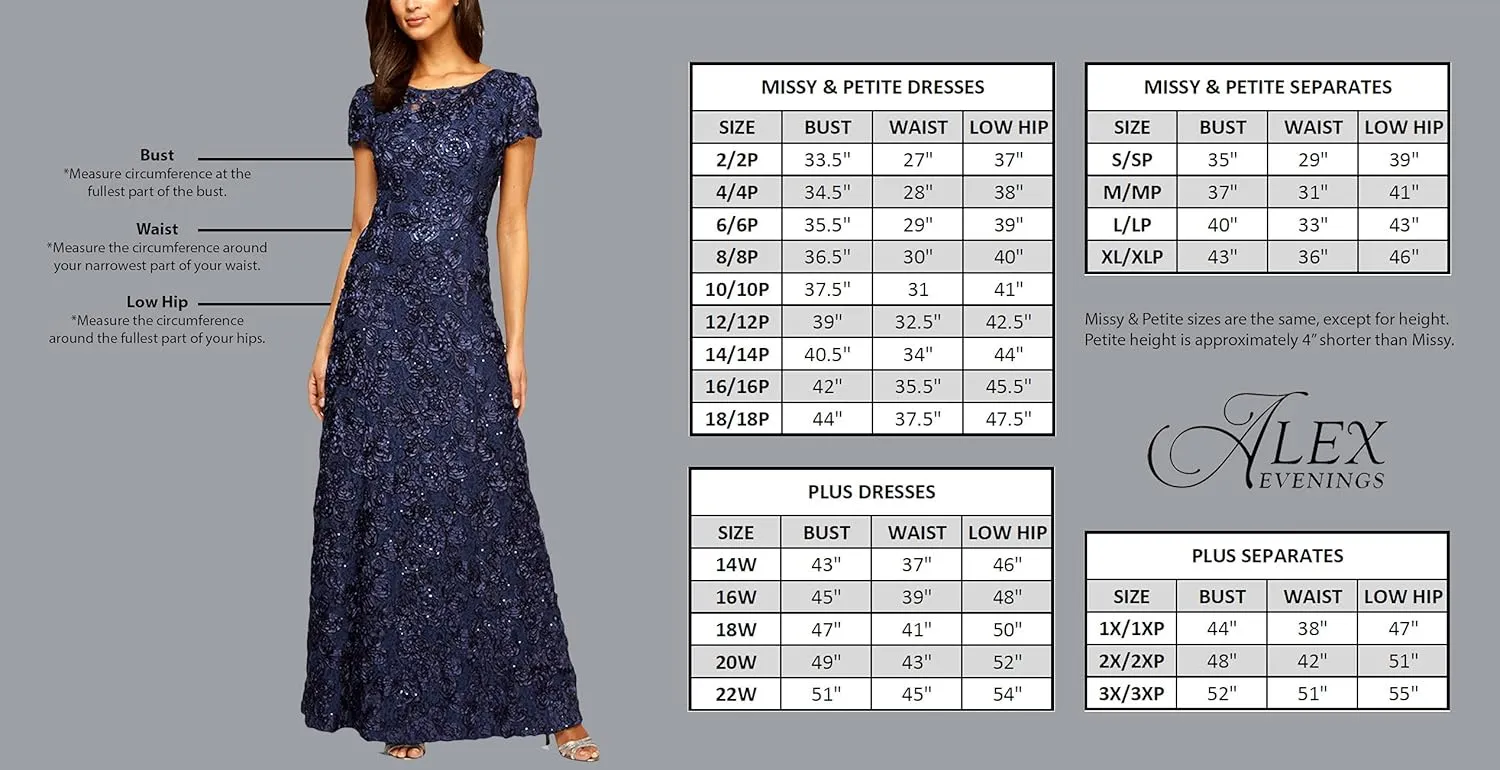 Alex Evenings Women's Plus Size Midi Chiffon Skirt