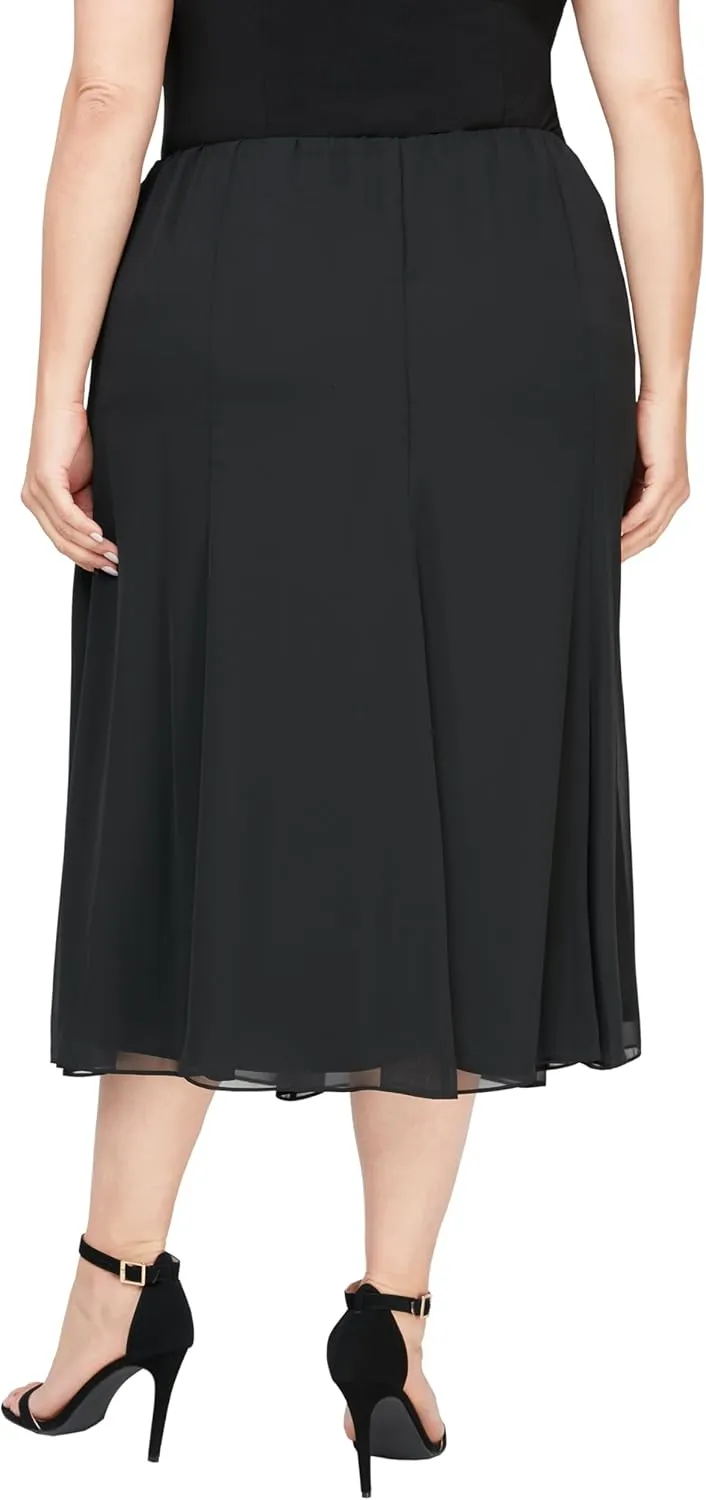 Alex Evenings Women's Plus Size Midi Chiffon Skirt