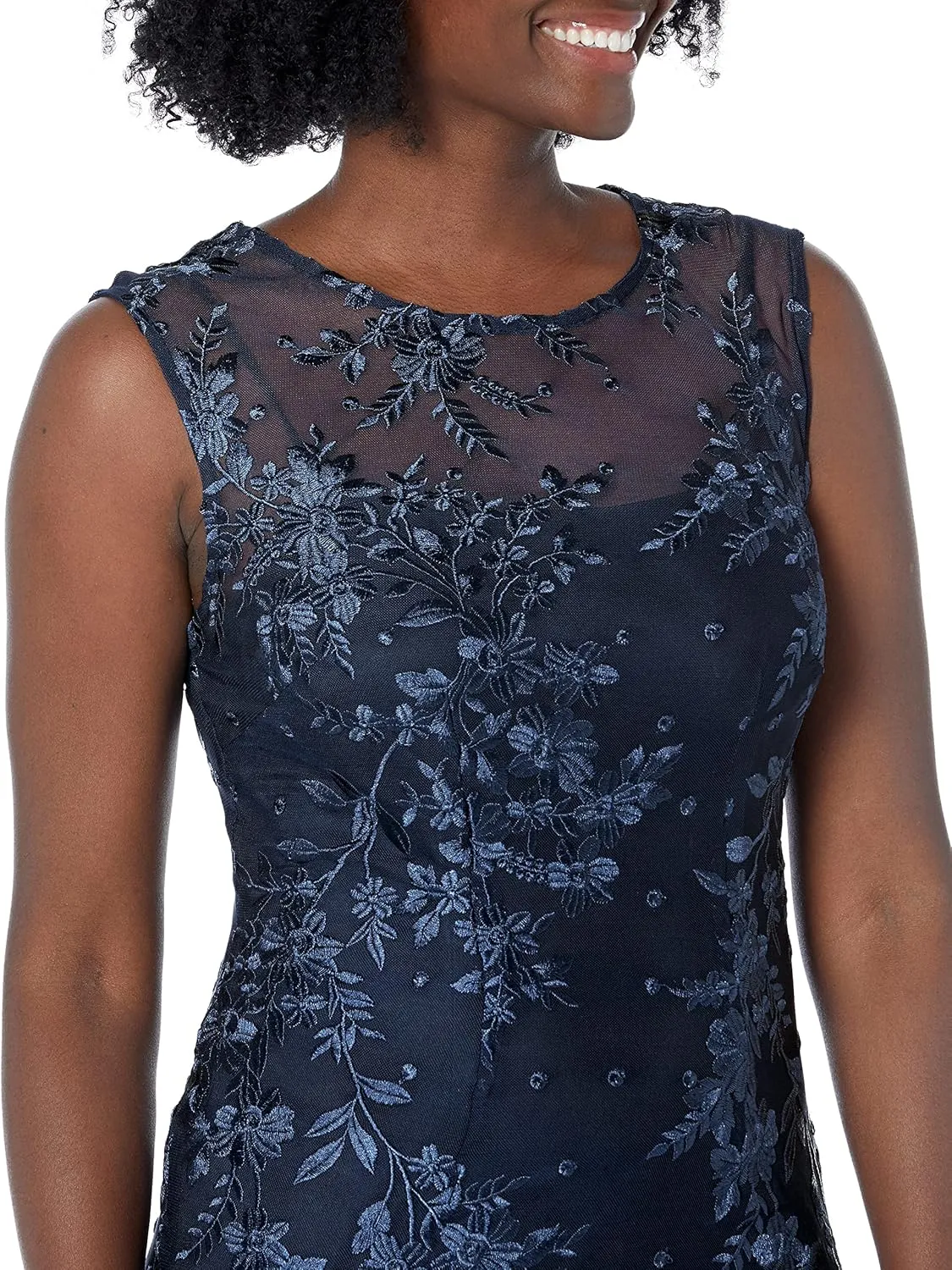 Alex Evenings Women's Short Embroidered Cocktail Dress, Wedding Guest (Petite and Regular Sizes)