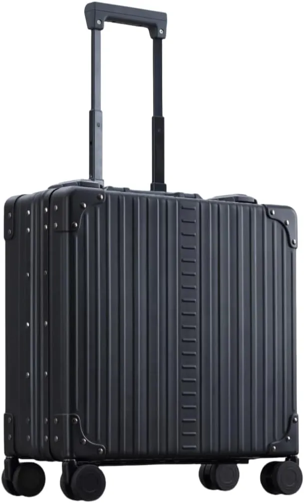 All Aluminum Carry On Luggage Hard Shell Luggage Case Lightweight Metal Suitcases with TSA Lock for Travel (Black, 16-Inch 24L)