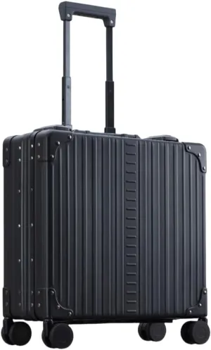 All Aluminum Carry On Luggage Hard Shell Luggage Case Lightweight Metal Suitcases with TSA Lock for Travel (Black, 16-Inch 24L)