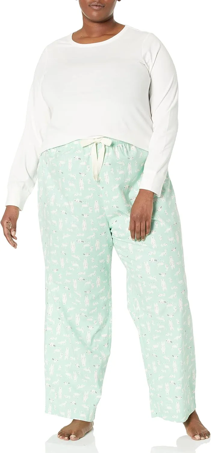 Amazon Essentials Harry Potter | Looney Tunes Women's Lightweight Flannel Pant and Long-Sleeve T-Shirt Sleep Set