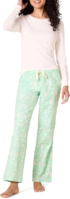 Amazon Essentials Harry Potter | Looney Tunes Women's Lightweight Flannel Pant and Long-Sleeve T-Shirt Sleep Set