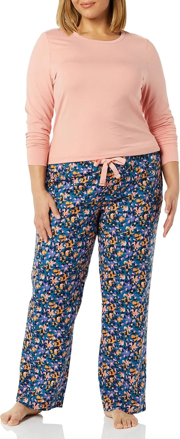Amazon Essentials Harry Potter | Looney Tunes Women's Lightweight Flannel Pant and Long-Sleeve T-Shirt Sleep Set