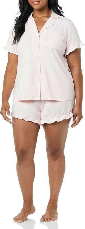 Amazon Essentials Women's Cotton Modal Short Pajama Set - Discontinued Colors