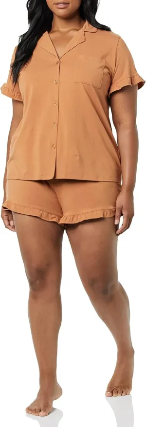Amazon Essentials Women's Cotton Modal Short Pajama Set - Discontinued Colors