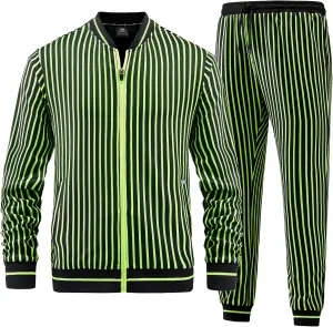 ANOTWENER Men's Track Suits 2 Piece Stand-up Collar Long Sleeve with Double Side Pockets Jacket and Sweatpants