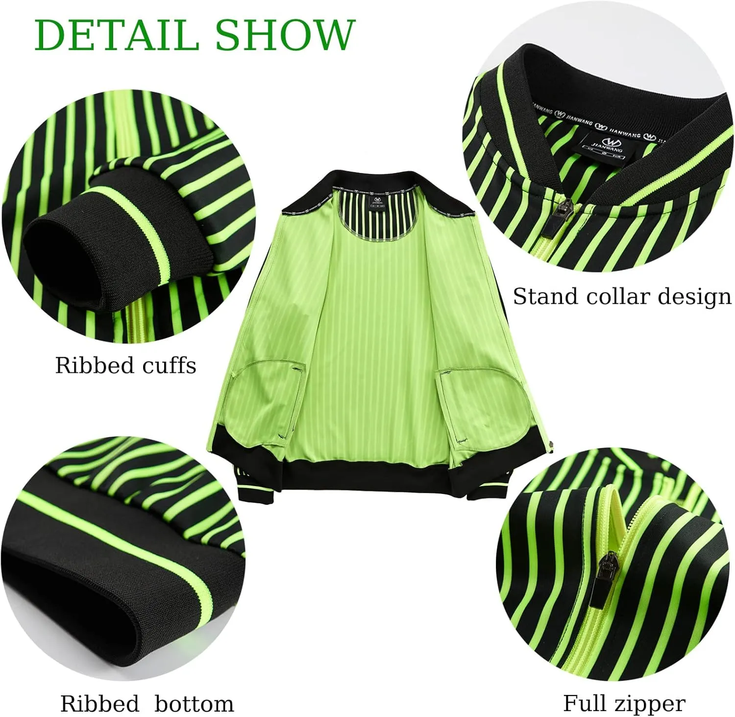 ANOTWENER Men's Track Suits 2 Piece Stand-up Collar Long Sleeve with Double Side Pockets Jacket and Sweatpants