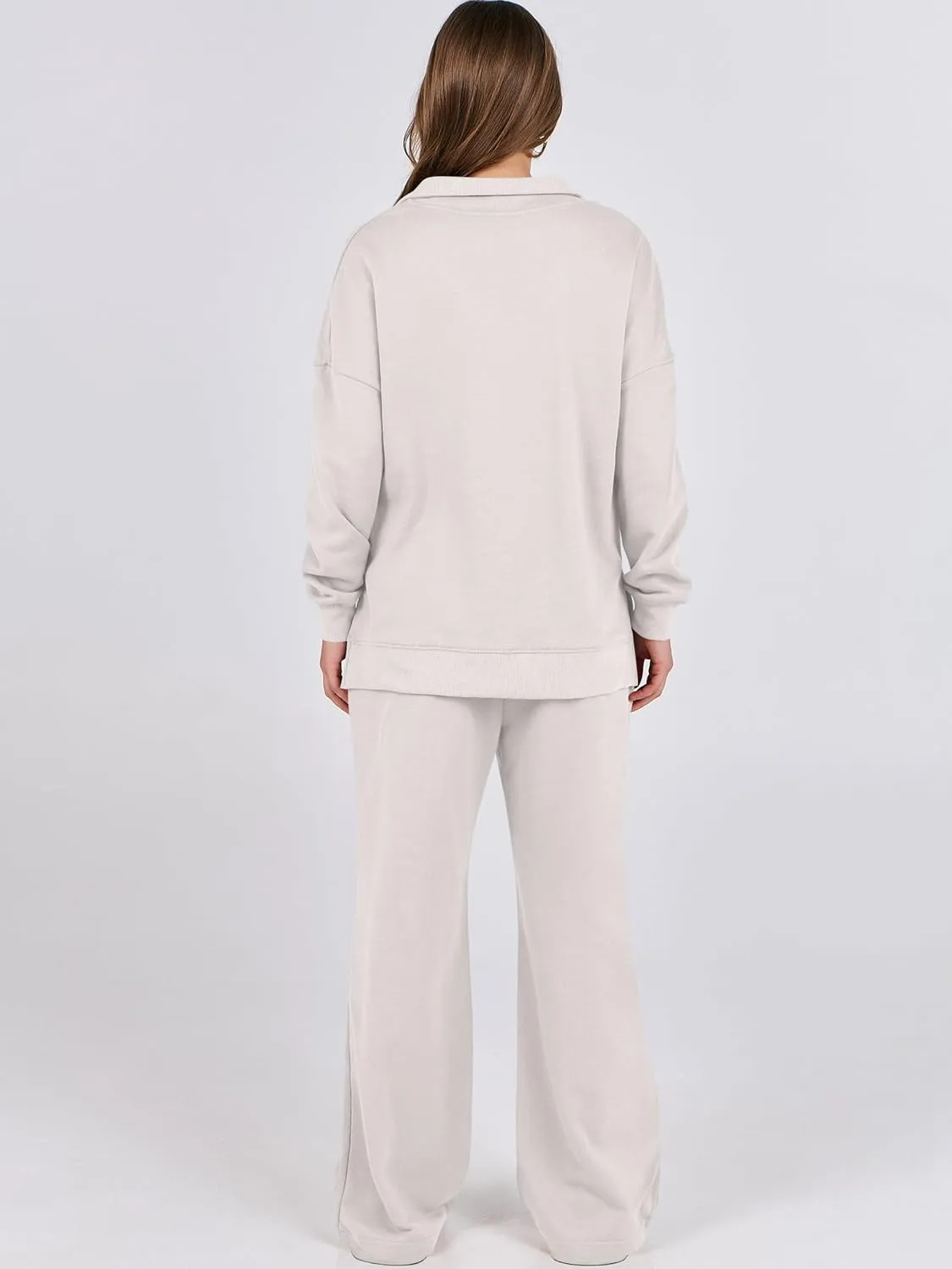 ANRABESS Women 2 Piece Outfits Lounge Sets Oversized Sweatshirt Wide Leg Pants 2025 Fall Casual Sweatsuits Travel Clothes Set