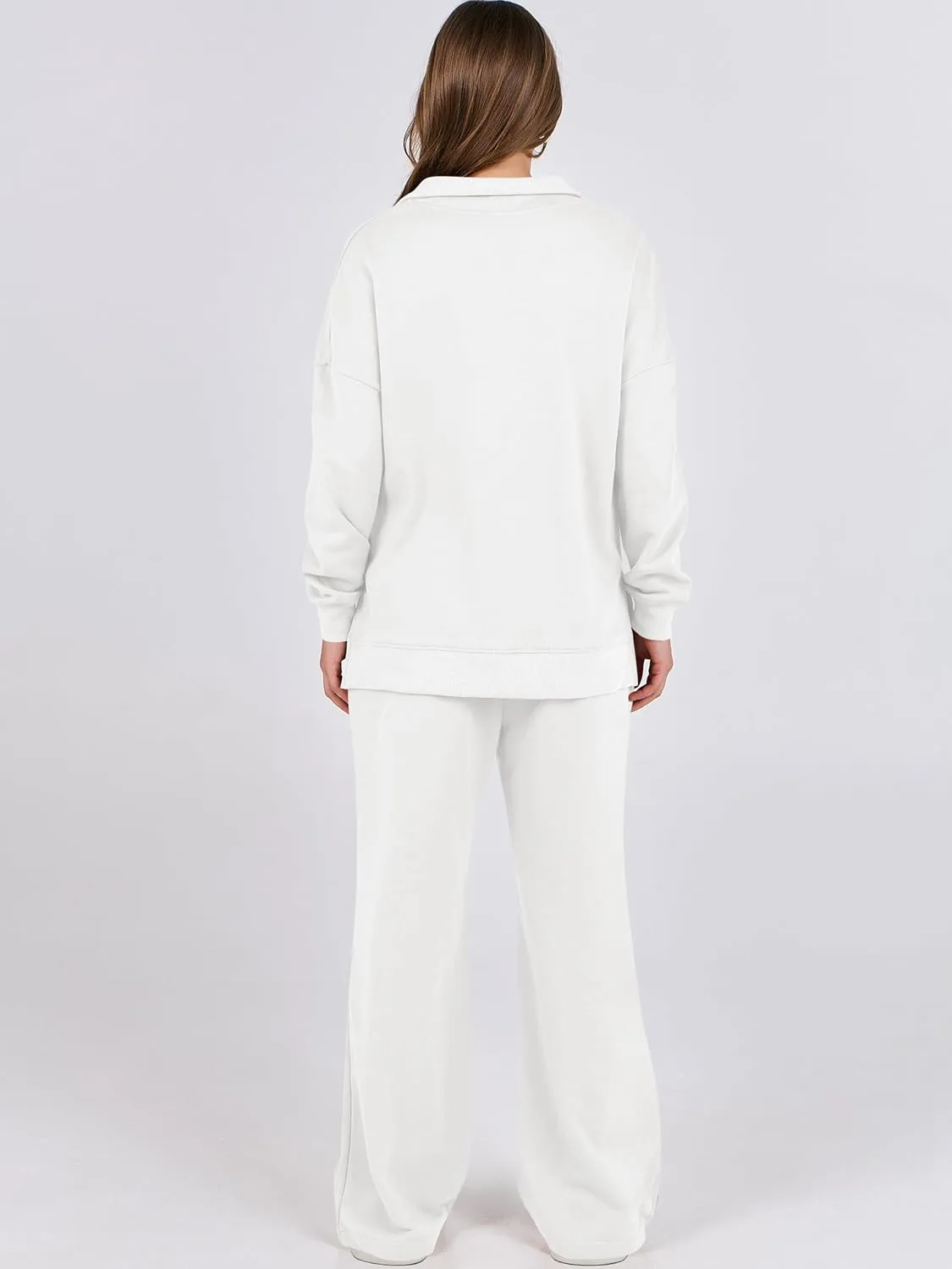 ANRABESS Women 2 Piece Outfits Lounge Sets Oversized Sweatshirt Wide Leg Pants 2025 Fall Casual Sweatsuits Travel Clothes Set