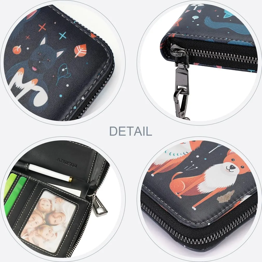 APHISON Wallet Women Large Capacity Clutch Purse For Ladies Card Holder RFID Wristlet Phone Zipper Coin Travel Pocket