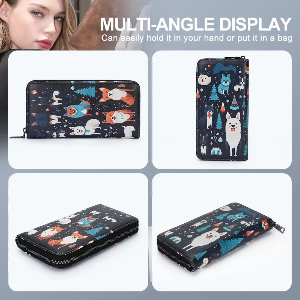 APHISON Wallet Women Large Capacity Clutch Purse For Ladies Card Holder RFID Wristlet Phone Zipper Coin Travel Pocket
