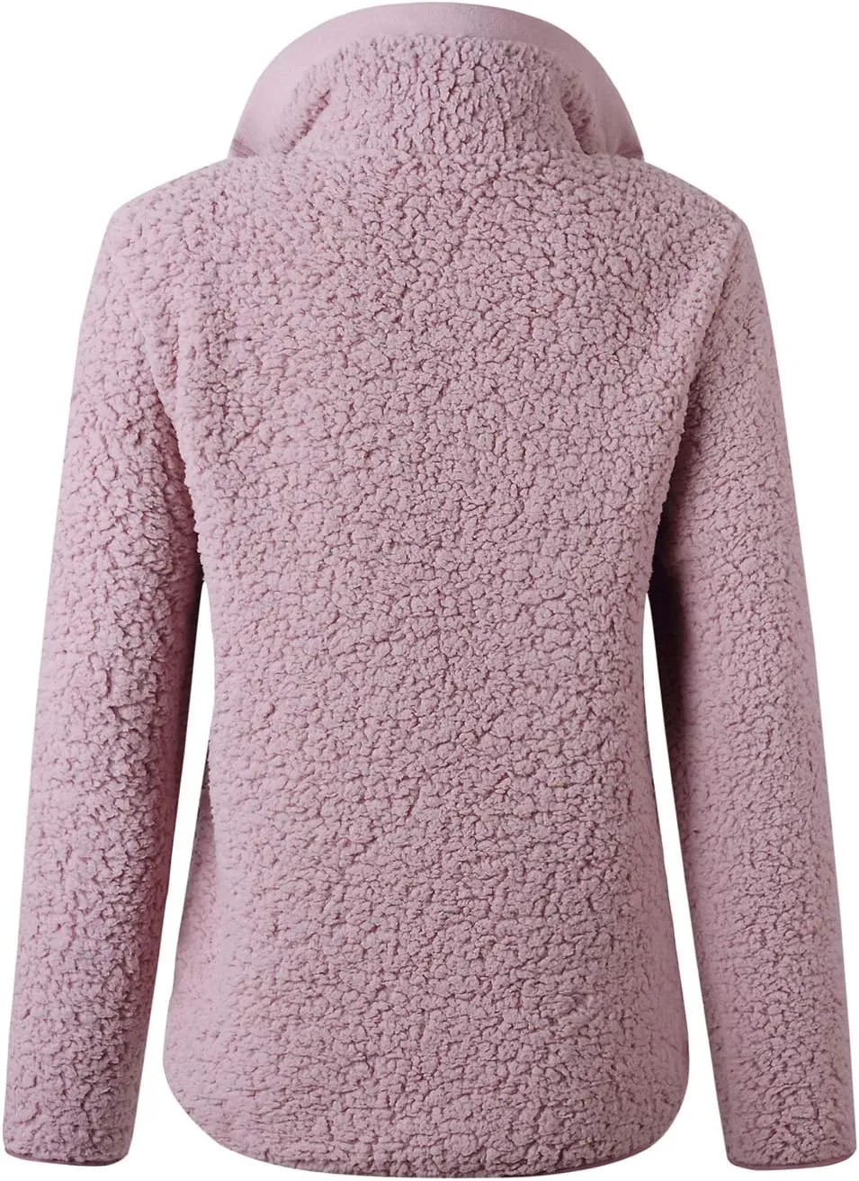 AQOTHES Womens Loose Casual Zipper Sherpa Fleece Pockets Pullover Sweatshirt for Women