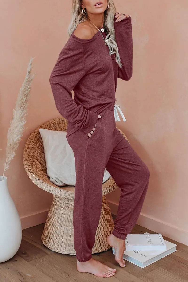 AUTOMET Womens 2 Piece Outfits Pajamas Sets Fall Lounge Sets Loungewear Sweatsuits with Sweatpants