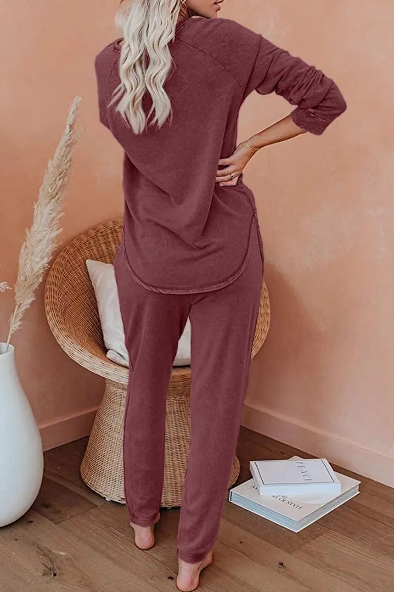 AUTOMET Womens 2 Piece Outfits Pajamas Sets Fall Lounge Sets Loungewear Sweatsuits with Sweatpants