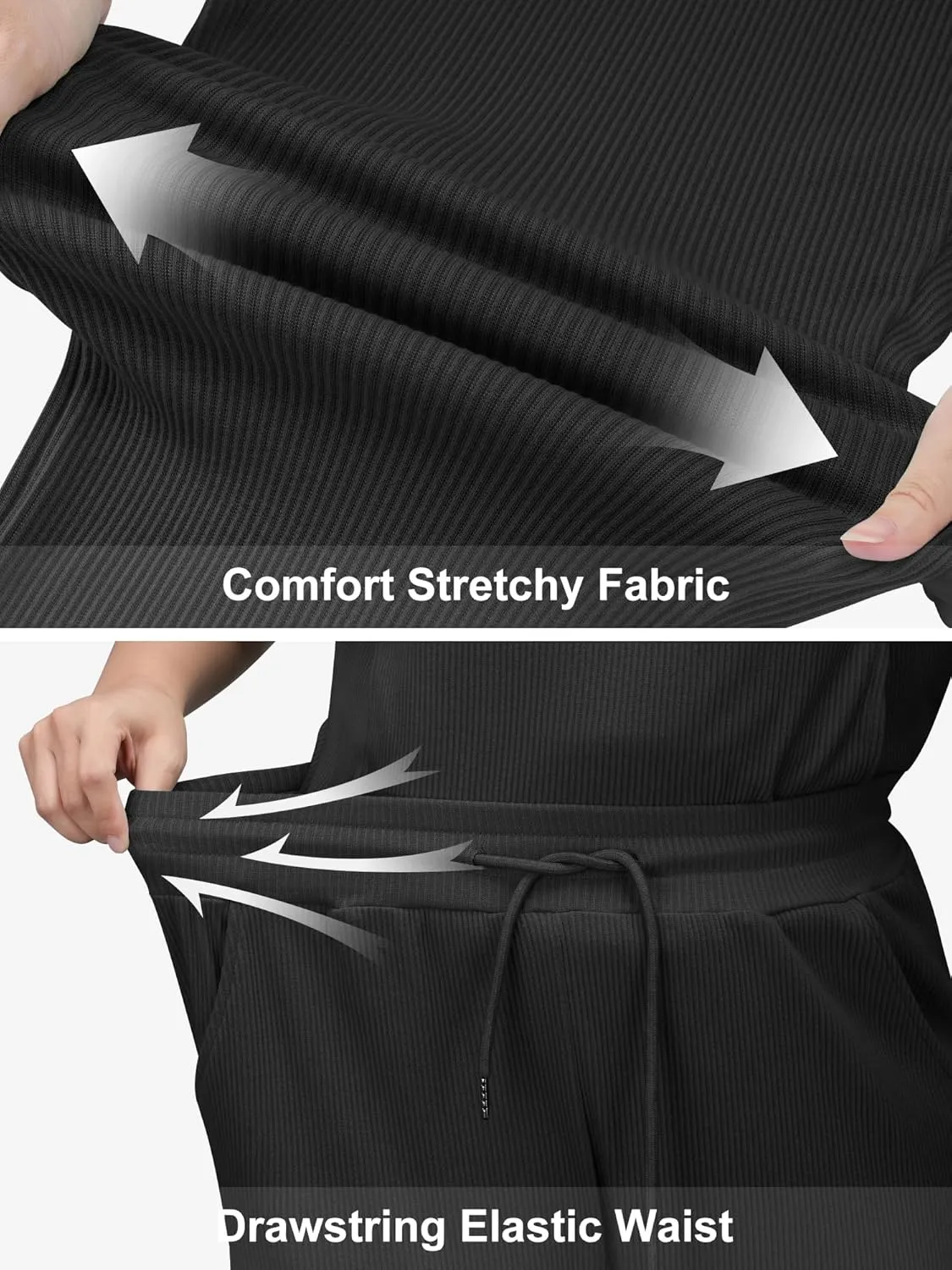 AVAMO Womens Two Piece Sets Stretch Travel Outfits 3/4 Zip Jogger Sets 2 Piece Loungewear Airport Outfits Set with Pockets