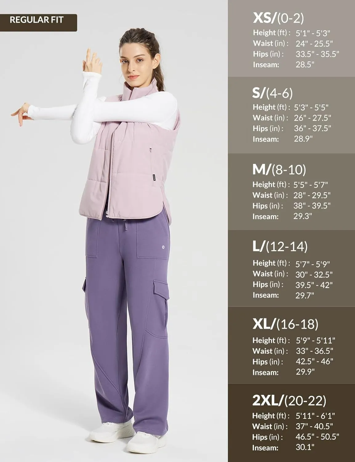 baleaf Womens Fleece Lined Cargo Sweatpants Wide Leg Sweat Pants with Pockets Mid Rise Dance Athletic