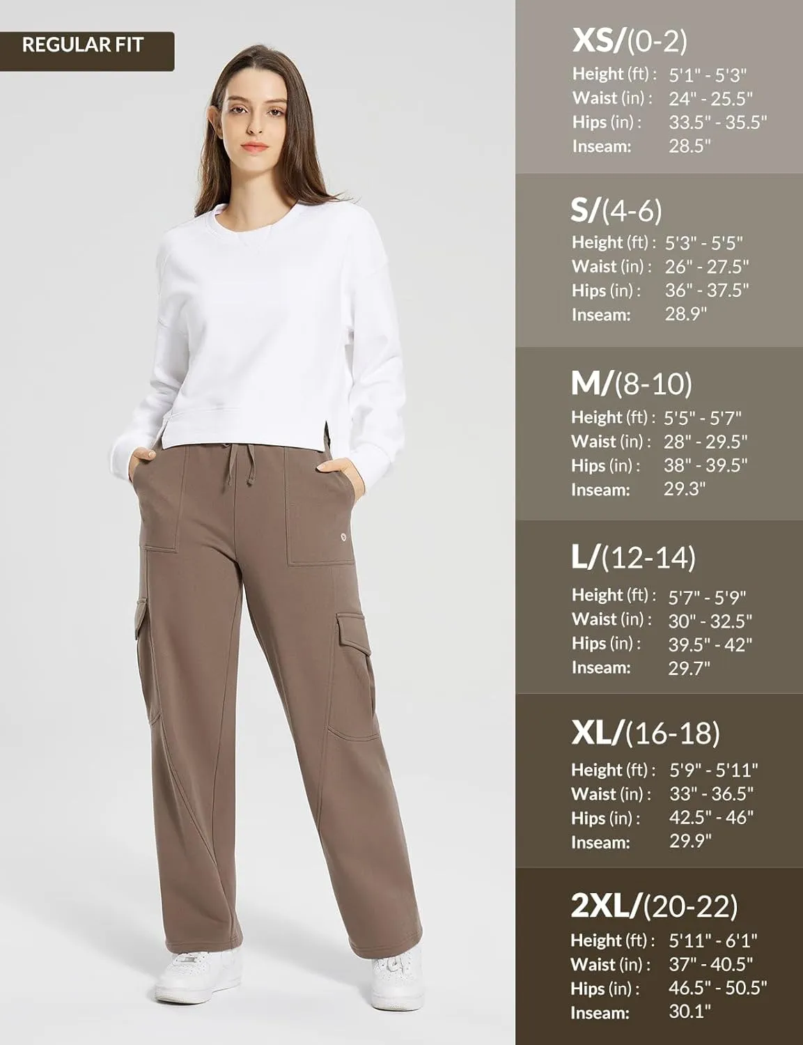 baleaf Womens Fleece Lined Cargo Sweatpants Wide Leg Sweat Pants with Pockets Mid Rise Dance Athletic