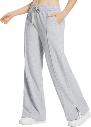 baleaf Womens Fleece Lined Wide Leg Sweatpants Drawstring Sweat Pants with Pockets Athletic Track Fall Winter