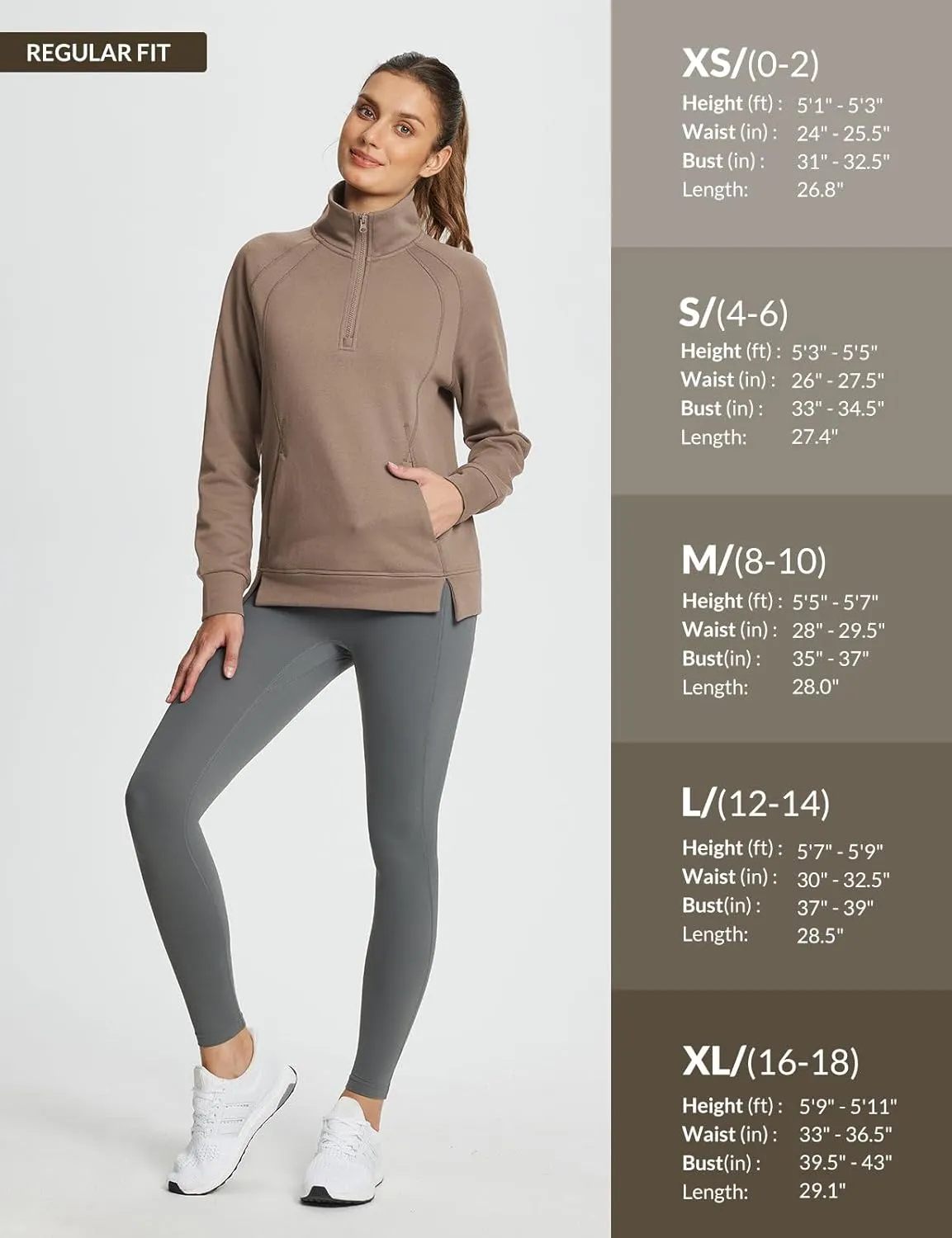 baleaf Women's Quarter Zip Pullover Fleece Jacket Oversized Hoodie Fall Sweatshirts Casual with Pockets