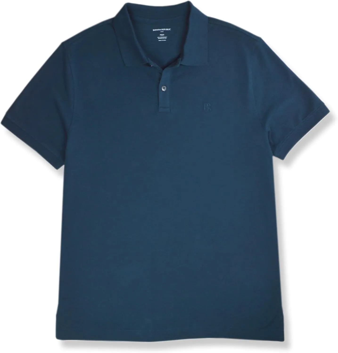 Banana Republic Mens 719664 Standard Fit Pique Mesh All Cotton Monogram Polo Shirt
