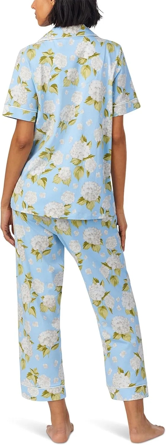 BedHead Pajamas Women's Organic Cotton Short Sleeve Cropped Pajama Set
