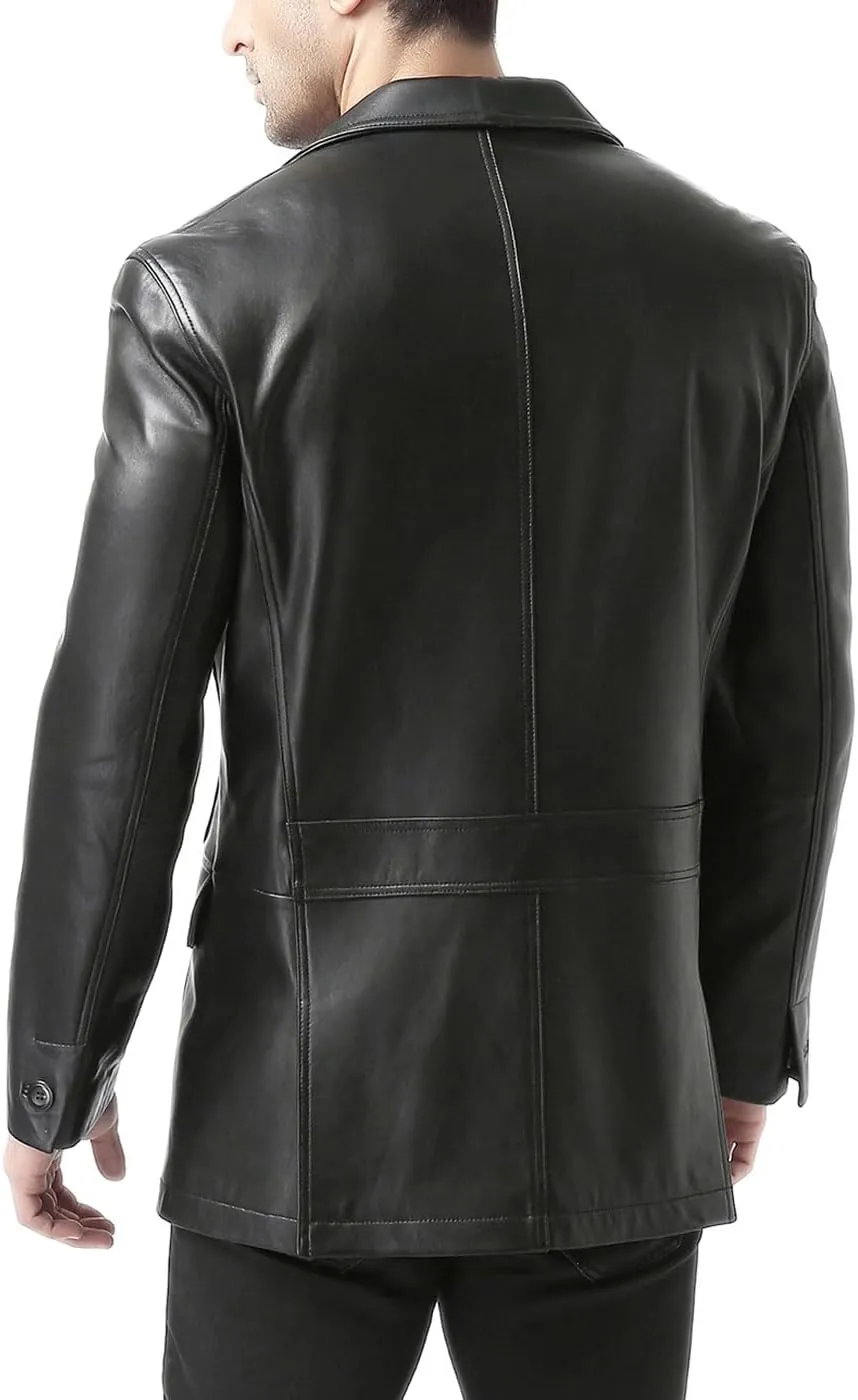 BGSD Men Jacob 2-Button New Zealand Lambskin Leather Blazer Sport Coat Jacket (Also available in Big and Tall and Short)