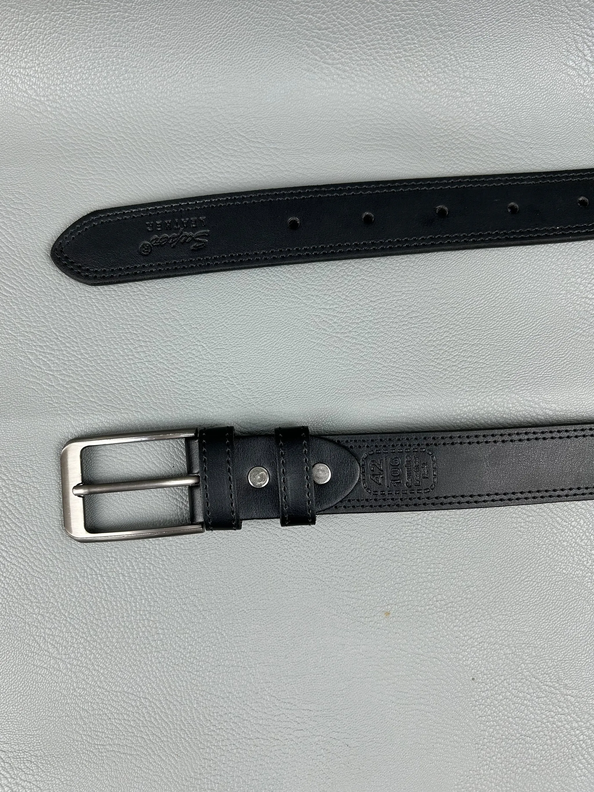 Black Faux Leather Belt For Men MB27