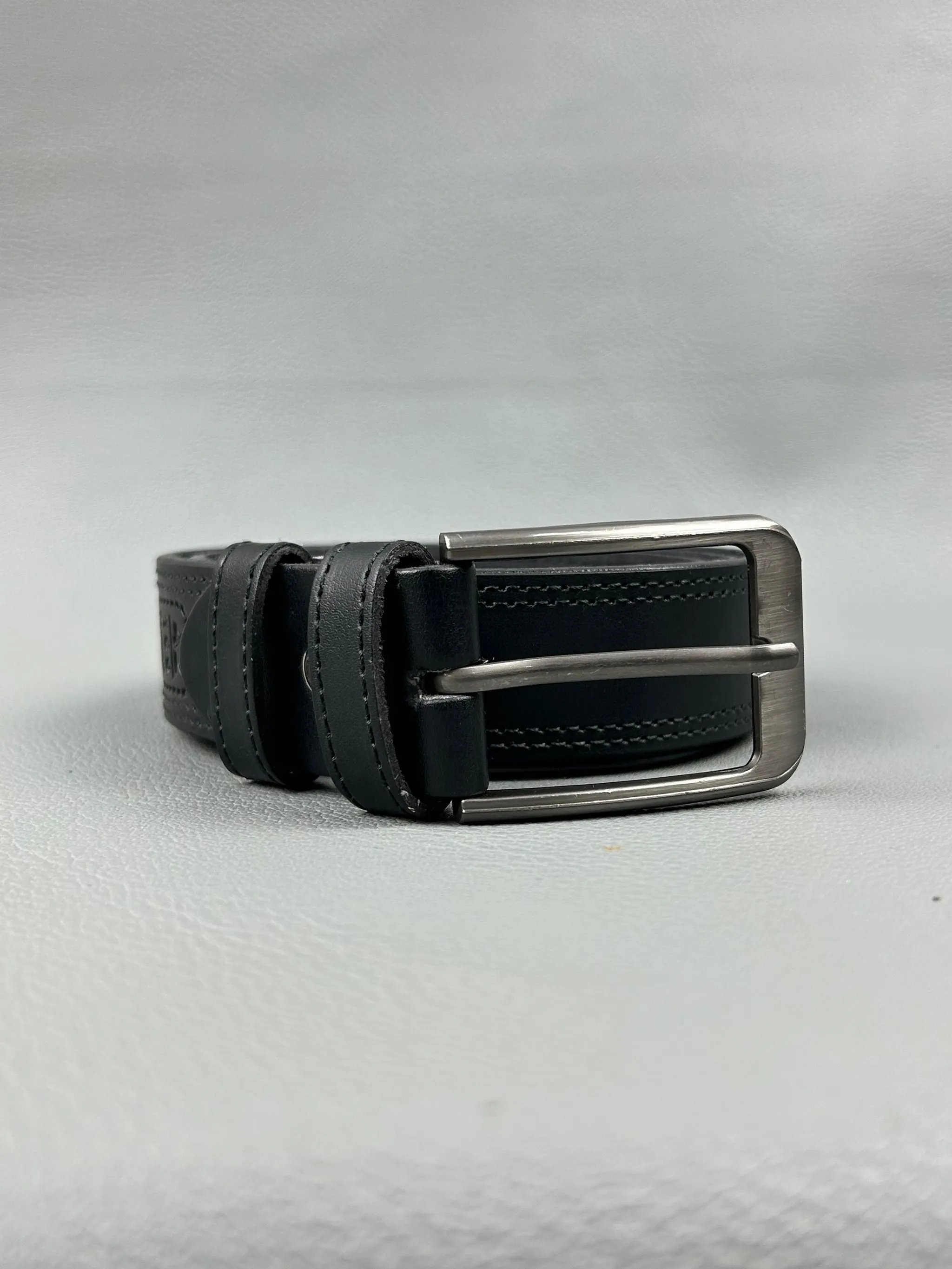 Black Faux Leather Belt For Men MB27