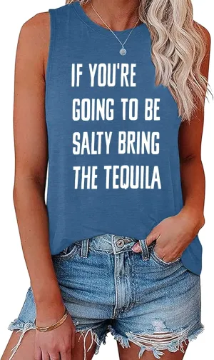 BLACKMYTH Women Funny IF You're Going Tank Top Sleeveless Graphic Workout Tunic