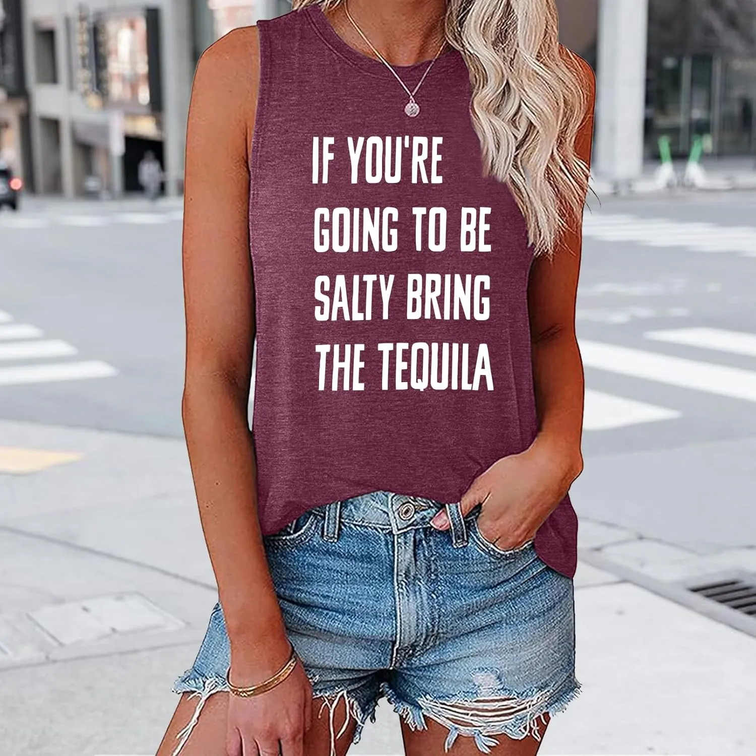 BLACKMYTH Women Funny IF You're Going Tank Top Sleeveless Graphic Workout Tunic