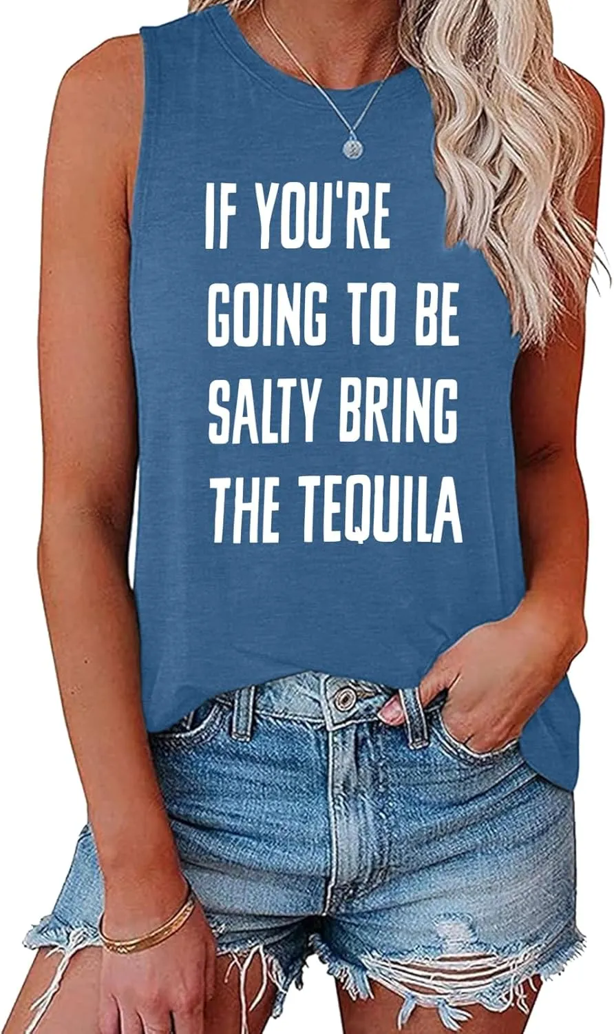 BLACKMYTH Women Funny IF You're Going Tank Top Sleeveless Graphic Workout Tunic