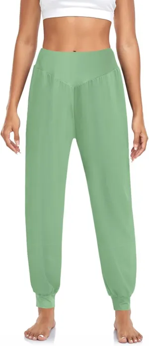 Boccsty Women's Pajama Pants Gradient Sage Green Women Harem Pants Sweatpants Yoga Pants Athletic Lounge Pants S