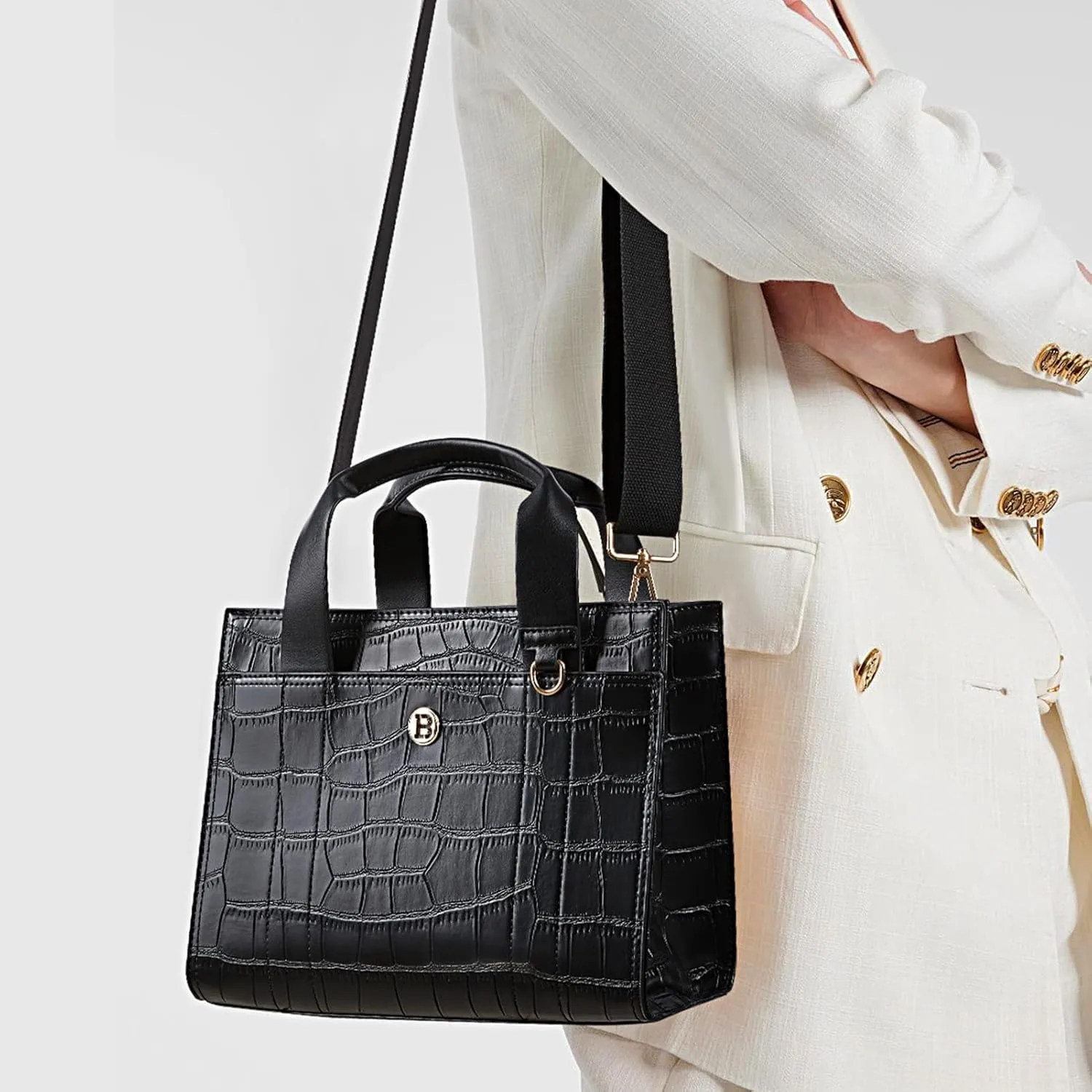 BOSTANTEN Small Tote Bag for Women Crossbody Trendy Purses Vegan Leather Satchel Handbags with Shoulder Strap