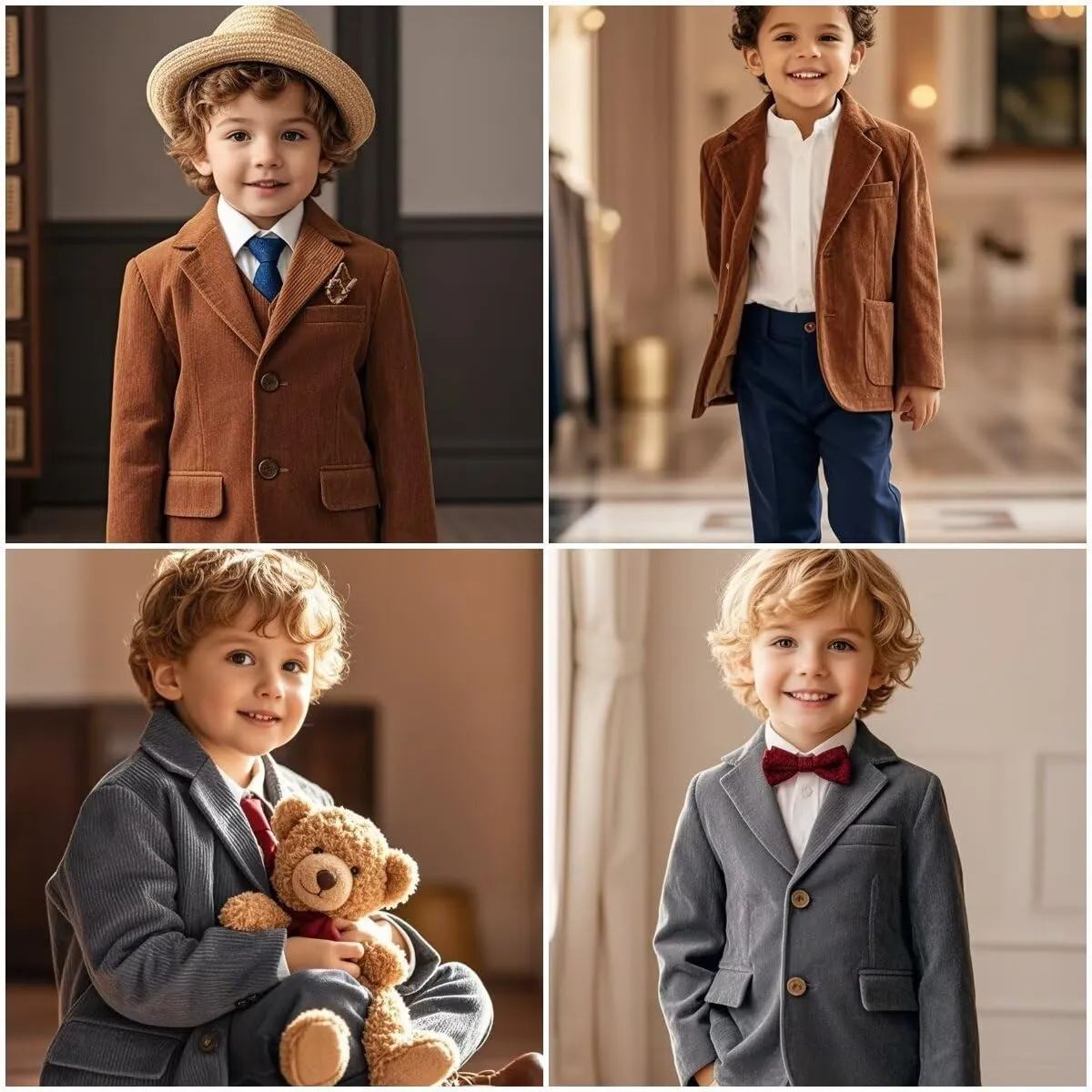 Boy Corduroy Blazer Formal Notched Lapel Cute Casual Slim Fit Tuxedo Wedding Tuxedo Blazer for Boy